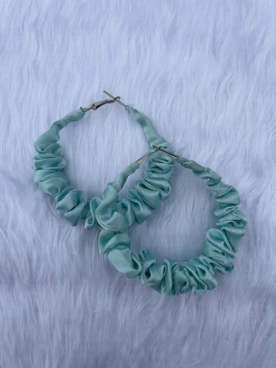 Combo Of Moon Style Scrunchies Watch + Earrings (Adriatic Mist Blue)