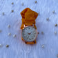 Unique Rose Gold White Scrunchies Watch (Fire Orange)