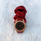 Premium Rose Gold Diamond Scrunchies Watch (Brownish Crimson)