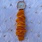 Unique Rose Gold White Scrunchies Watch (Fire Orange)