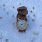 Unique Rose Gold White Scrunchies Watch (Peanut Brown)