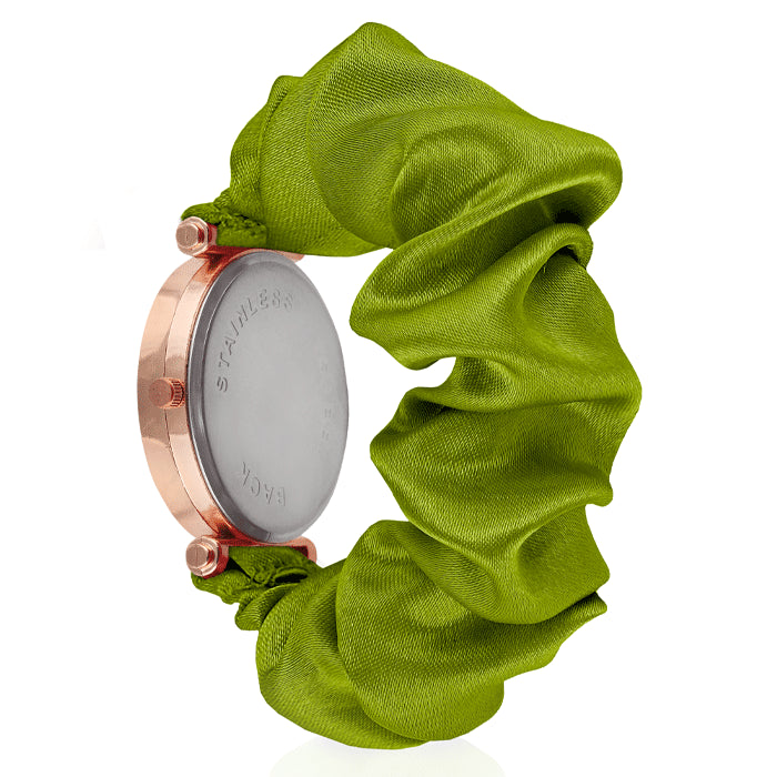 Diamond Style Golden Scrunchies Watch (Olive Green)