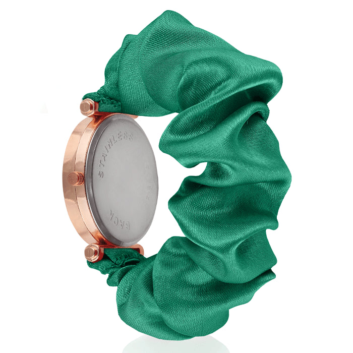 Diamond Style Golden Scrunchies Watch (Turquoise Green)