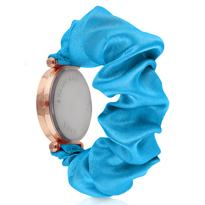 Diamond Style Golden Scrunchies Watch (Butterfly Blue)
