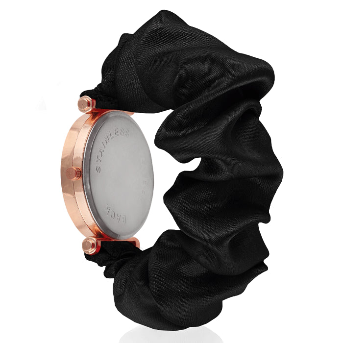 Diamond Style Golden Scrunchies Watch (Cadet Black)