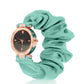 Diamond Style Golden Scrunchies Watch (Aquamarine Blue)