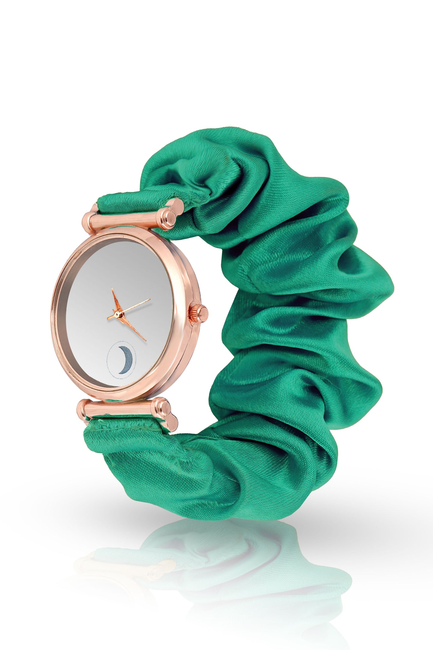 White Moon Style Scrunchies Watch (Turquoise Green)