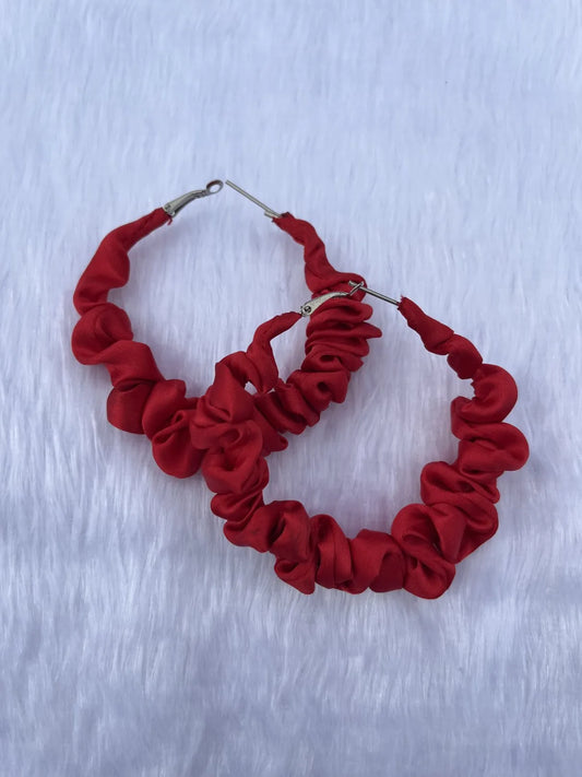 Scrunchies Earrings (Ruby Red)