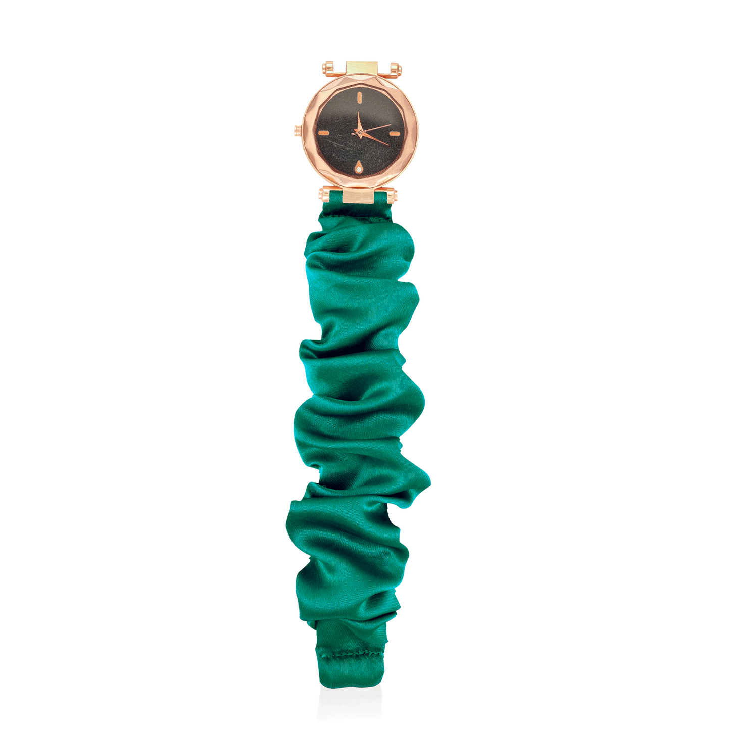 Diamond Style Golden Scrunchies Watch (Turquoise Green)